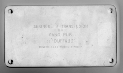 seringue à transfusion sang pur de "DUFFAUD"