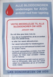 vigtig meddeelse til alle bloddonorer om aids